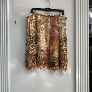 M Siamo Floral Patchwork Plus Size Mini Skirt